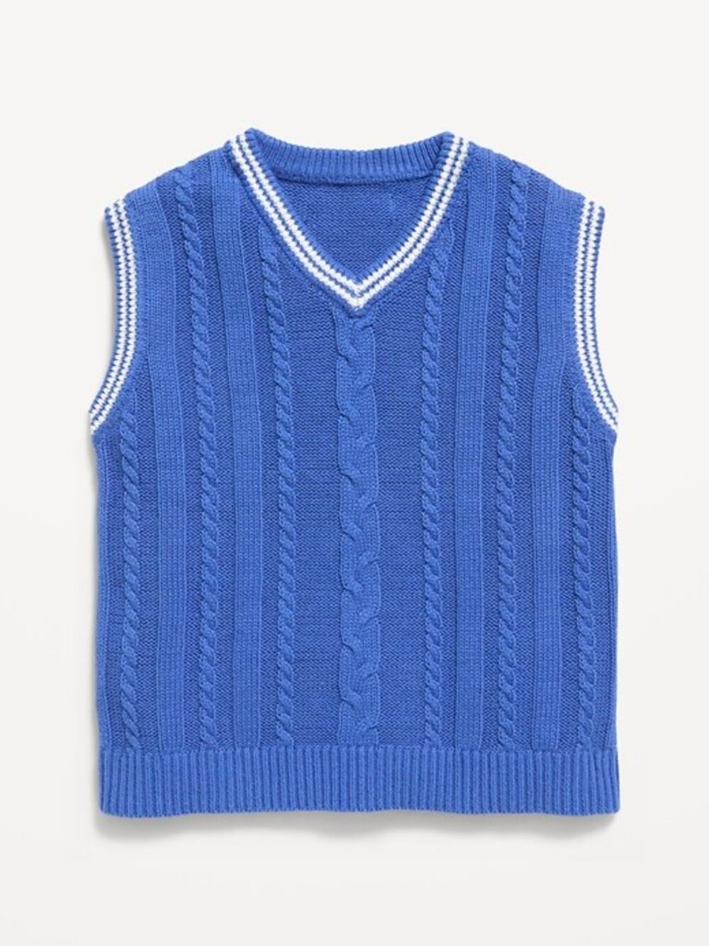 OLD NAVY Boys' Oversized Cable-Knit Sweater Vest Size 4T in Hydro Blue